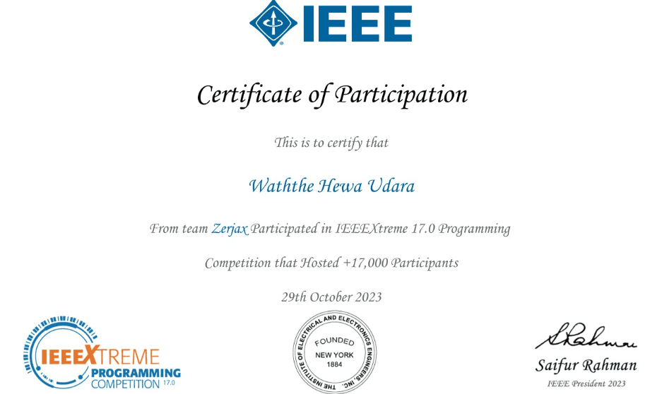 IEEE Xtreme 17.0