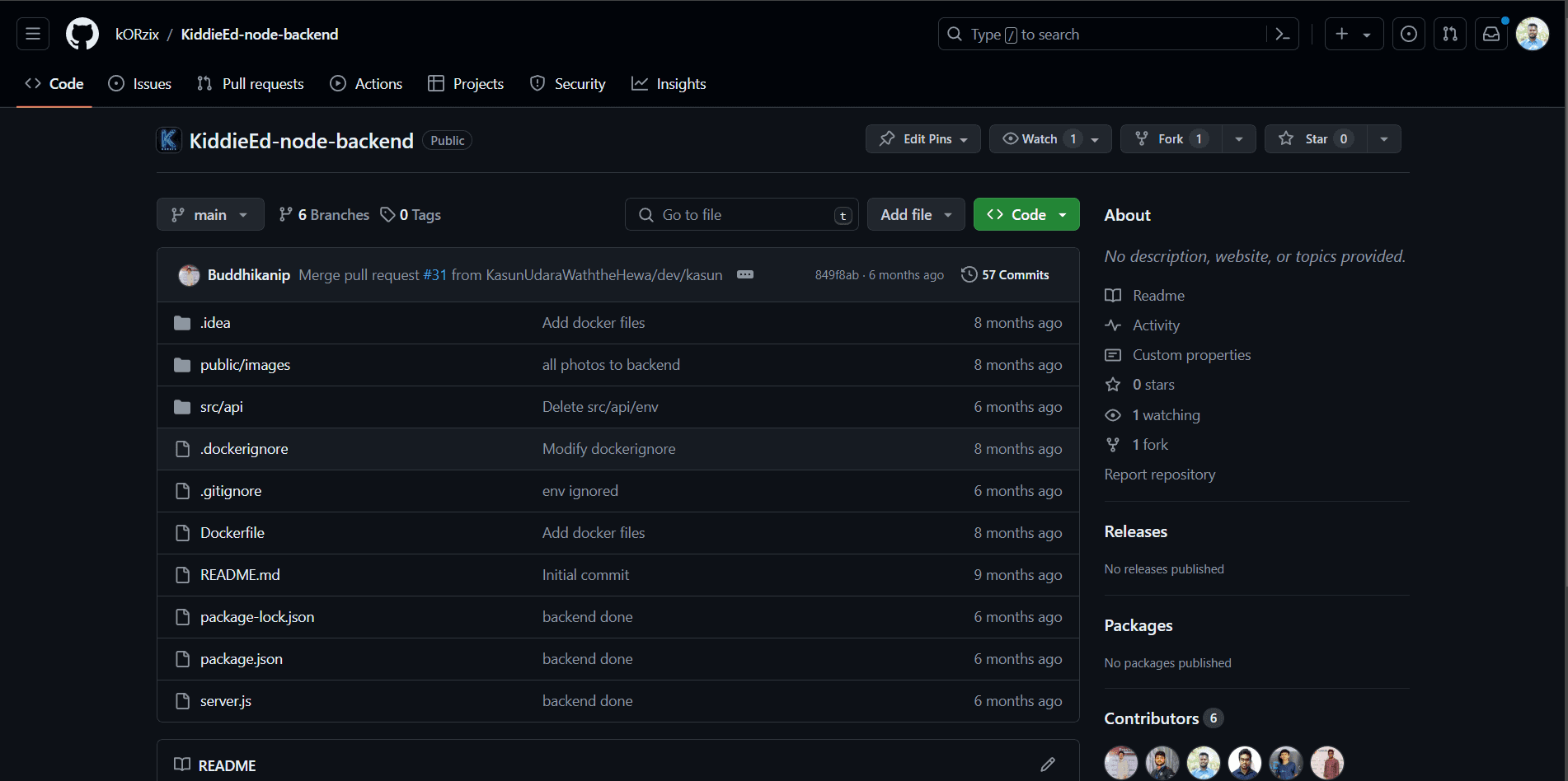 Screenshot of Kiddie ED Backend